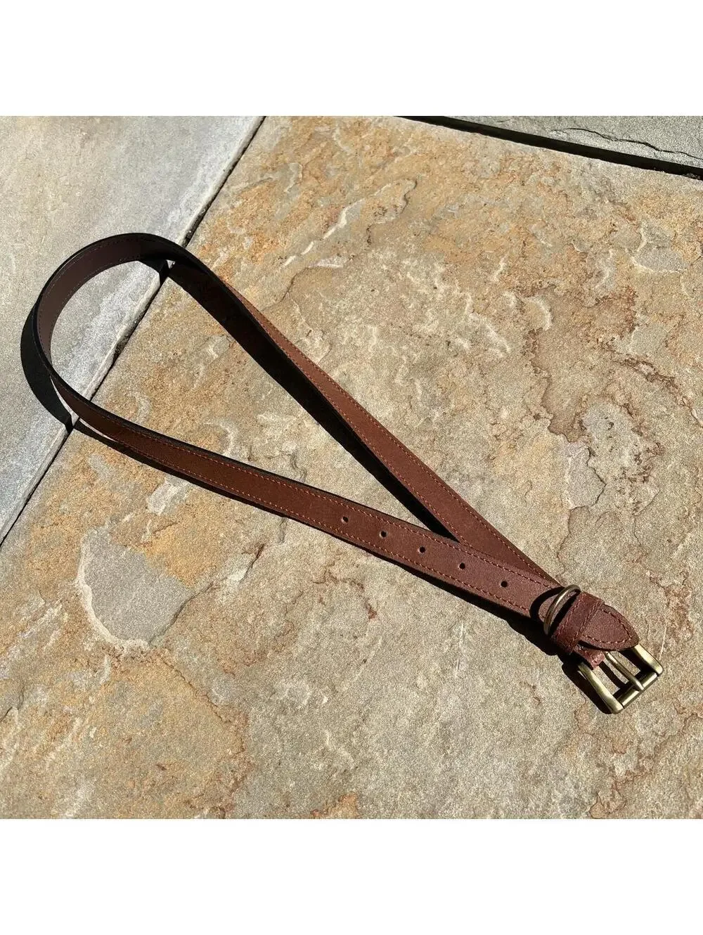 Y2K Brown Nubuck Leather Dress Belt